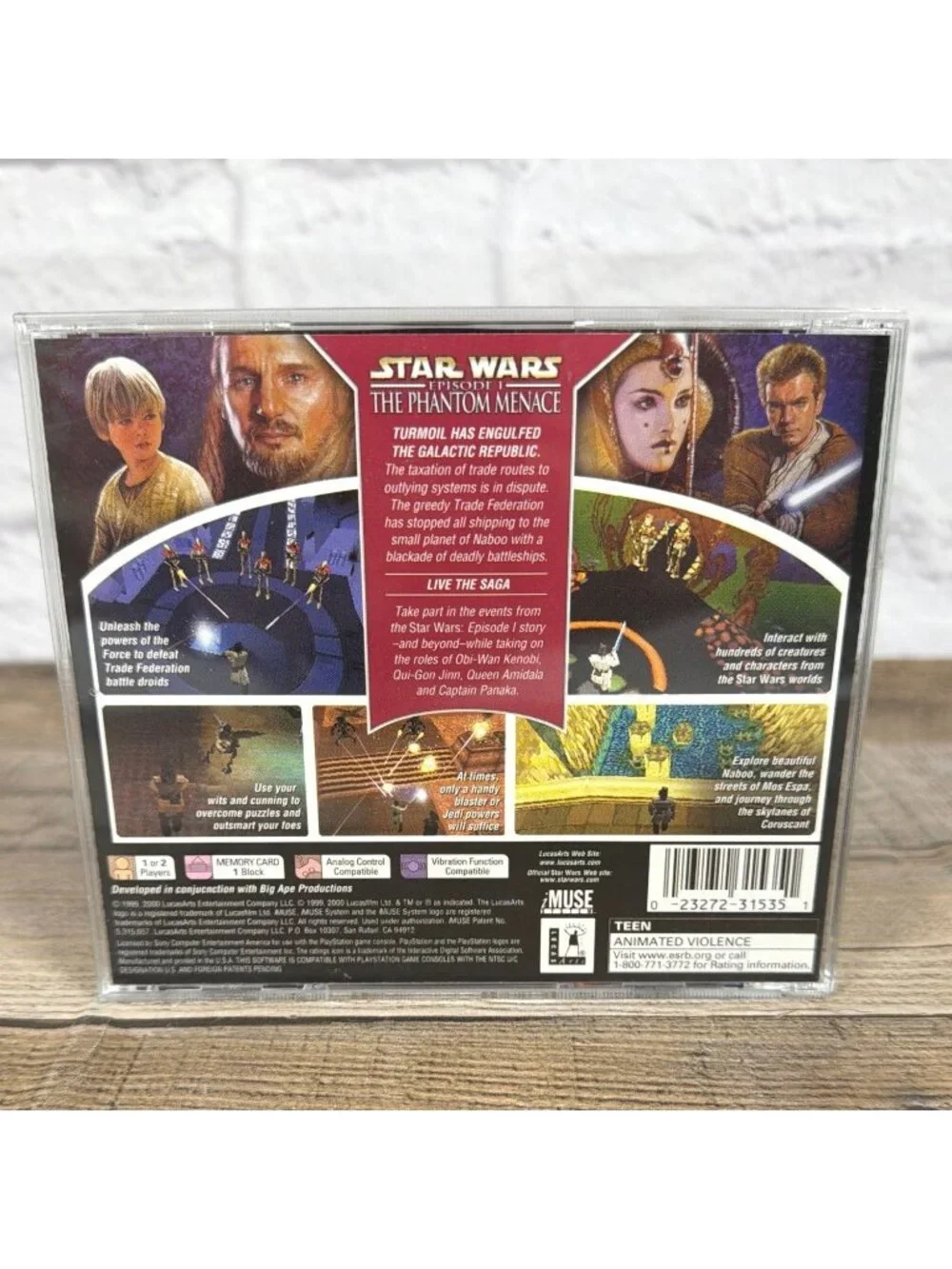 Vintage Star Wars Phantom Menace Greatest Hits Sony PlayStation PS1 CIB Tested